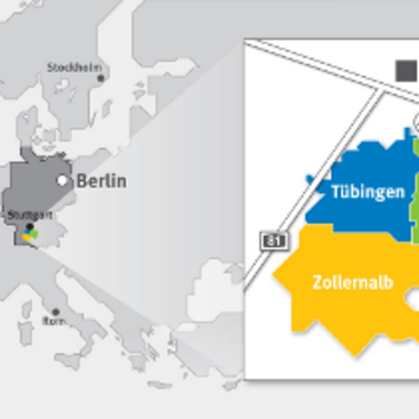 The Neckar-Alb region in Europe